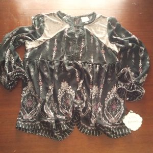 3 for $15 NWT Knox Rose Sheer Keyhole Boho Top Size XXL Black